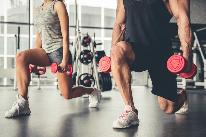 Live to be 100 years Two people exercising 