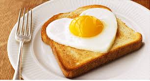 Love heart egg on toast